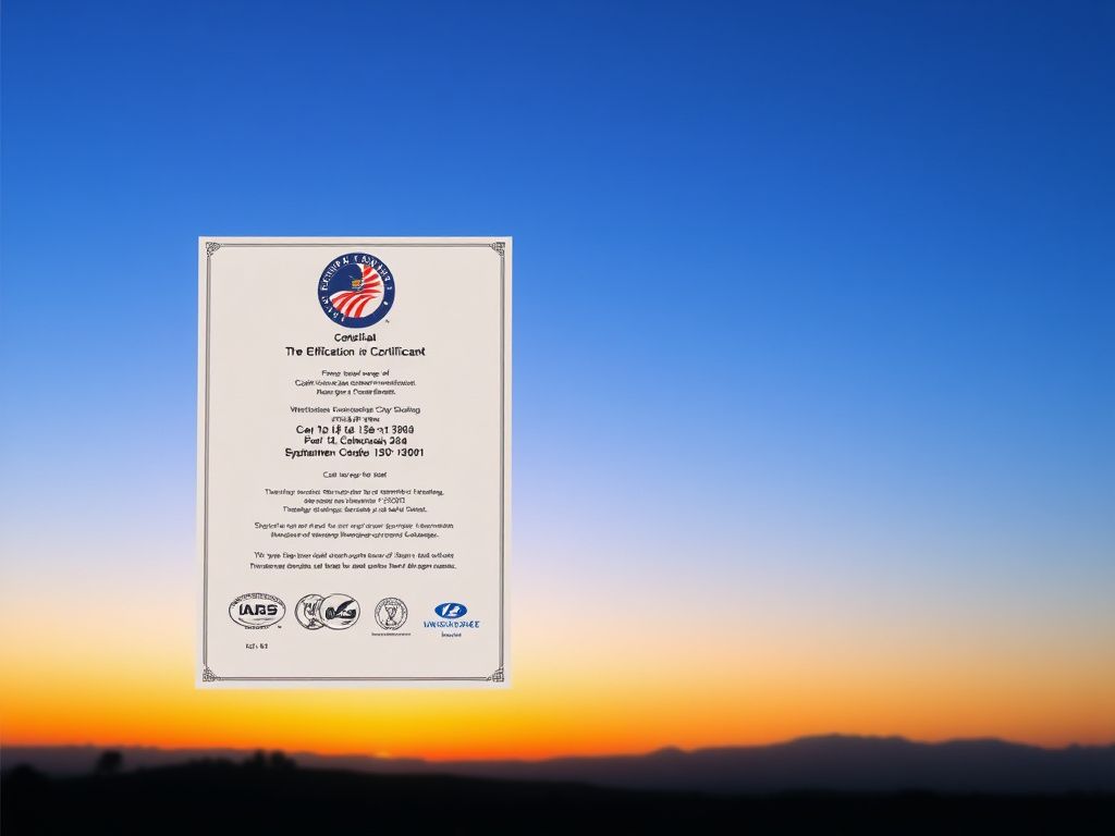 ISO 9001 certificate document