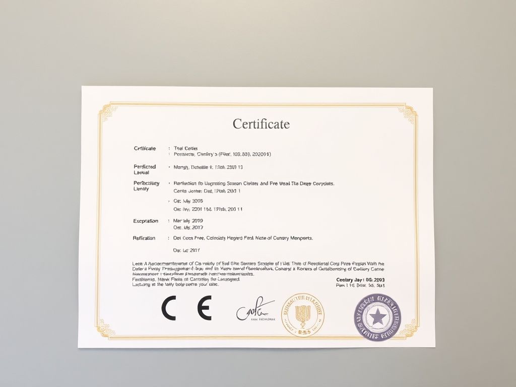 CE certificate document