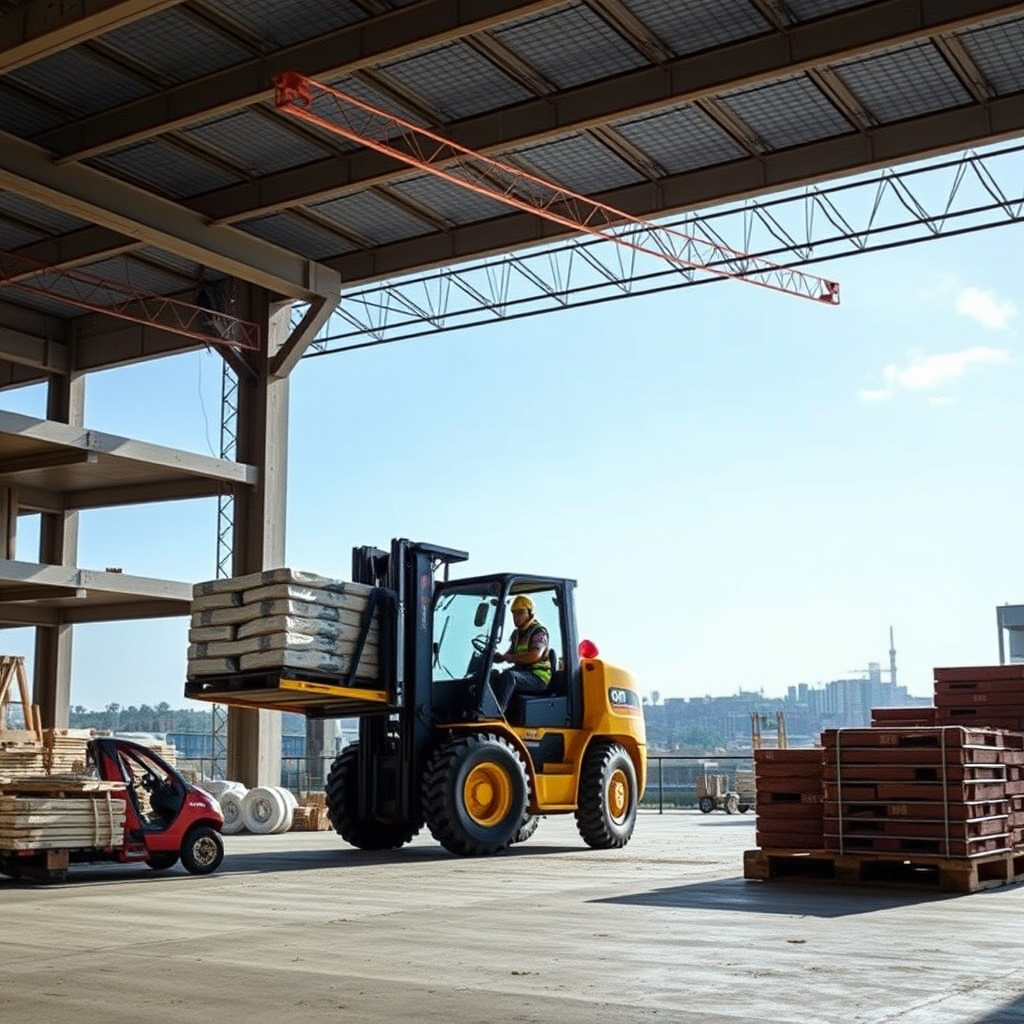 Construction site forklift application