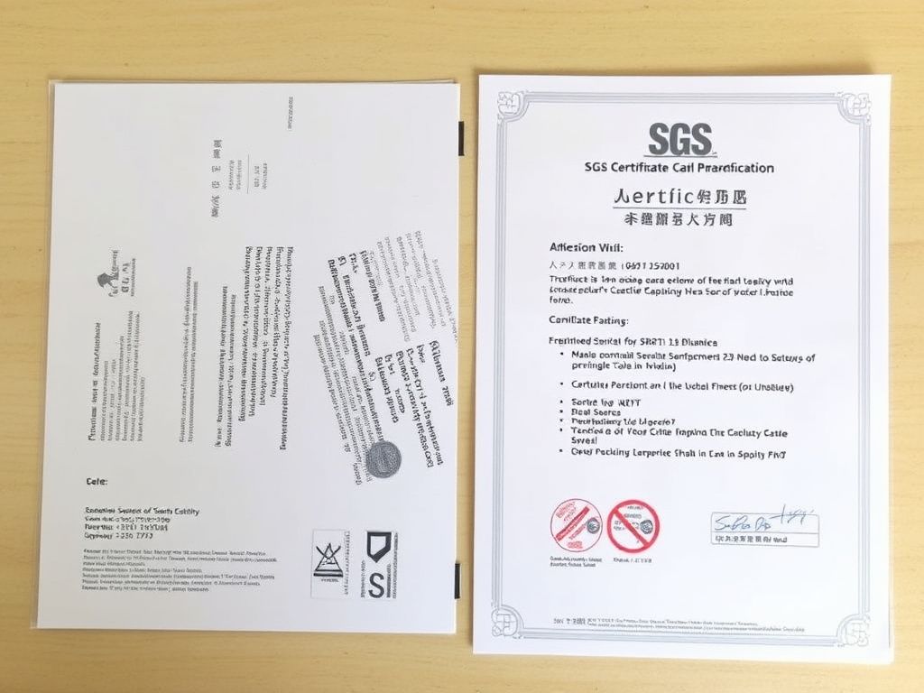 SGS certificate document