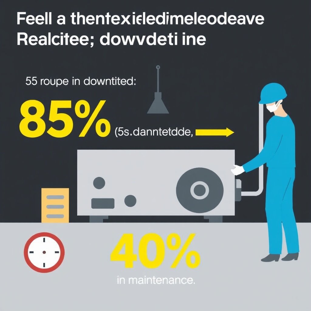 Infographic showing 85 percent reduction in downtime and 40 percent savings in maintenance